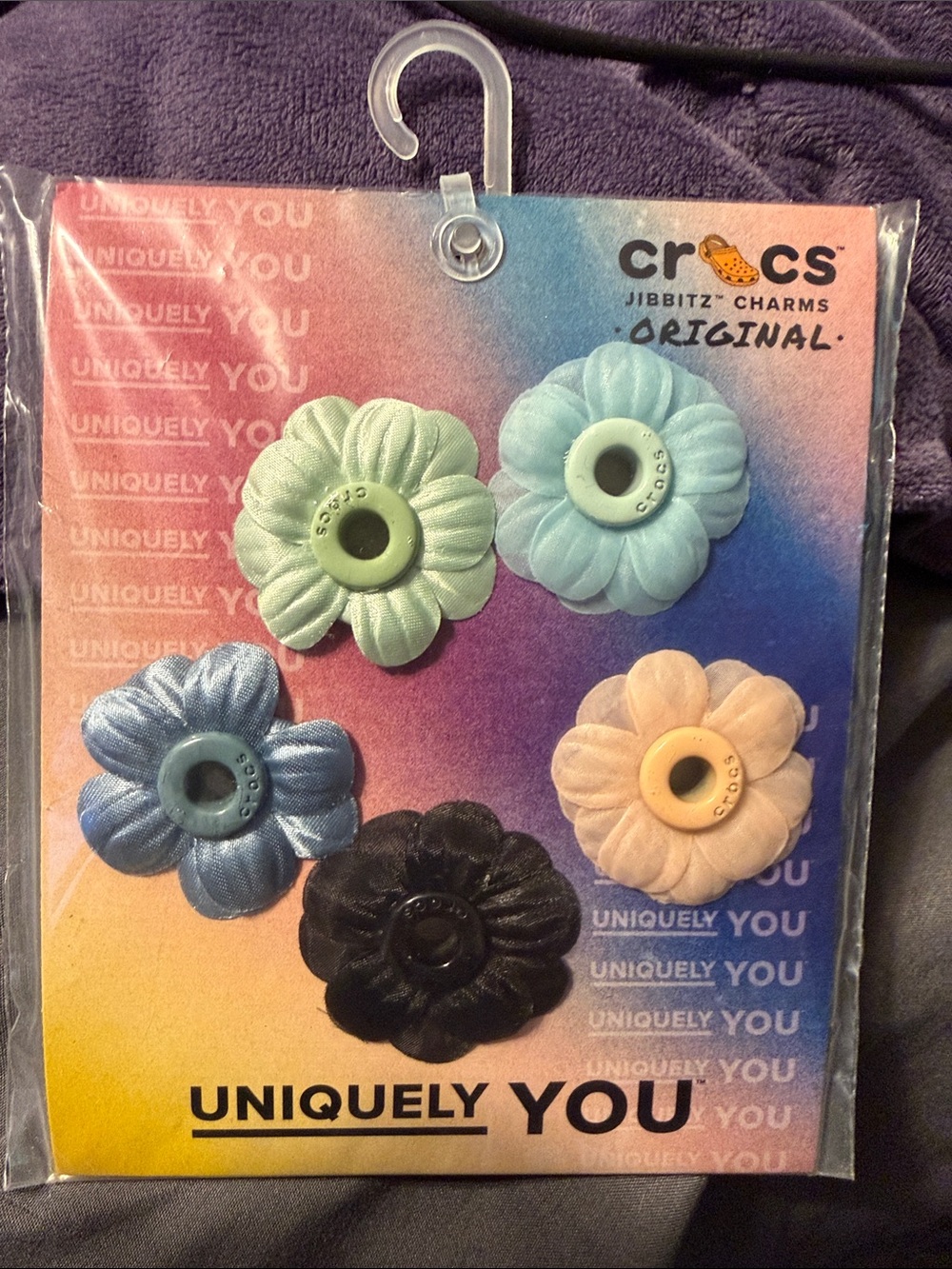 CROCS Floral Jibbitz Pack - Mint, Light Blue, Denim Blue, Peach, Black